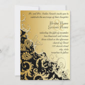 Gold Metallic  Damask Romantic Swirl Kaart (Voorkant)