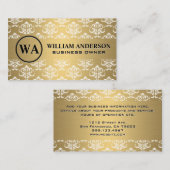 Gold Metallic | Damaspatroon | Monogram Korting (Voorkant / Achterkant)