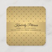 Gold Metallic/Diamond Dot Pattern II Vierkante Visitekaartje (Voorkant)