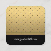 Gold Metallic/Diamond Dot Pattern II Vierkante Visitekaartje (Achterkant)