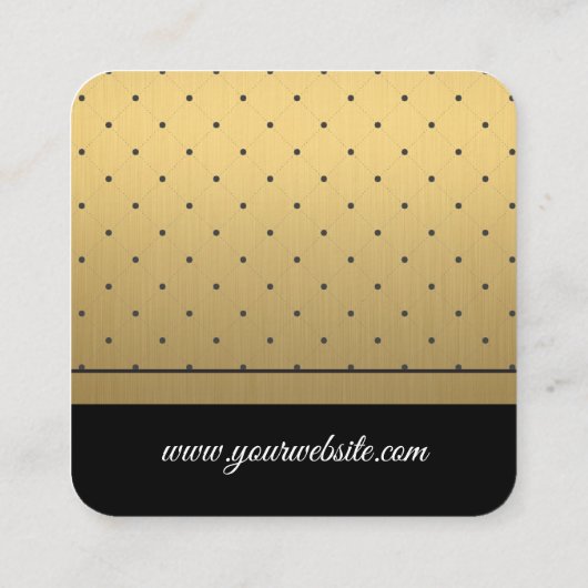 Gold Metallic/Diamond Dot Pattern II Vierkante Visitekaartje (Achterkant)