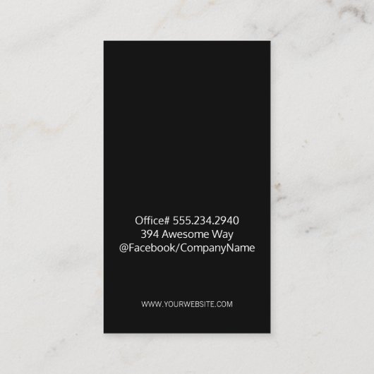 Gold Metallic Dinnerware Visitekaartje (Achterkant)