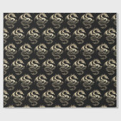 Gold Metallic Dragon Cadeaupapier (Vlak)
