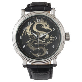 Gold Metallic Dragon Horloge