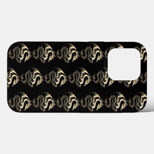Gold Metallic Dragon Pattern Case-Mate iPhone Case (Achterkant (horizontaal))