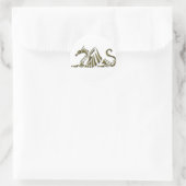 Gold Metallic Dragon Ronde Sticker (Tas)