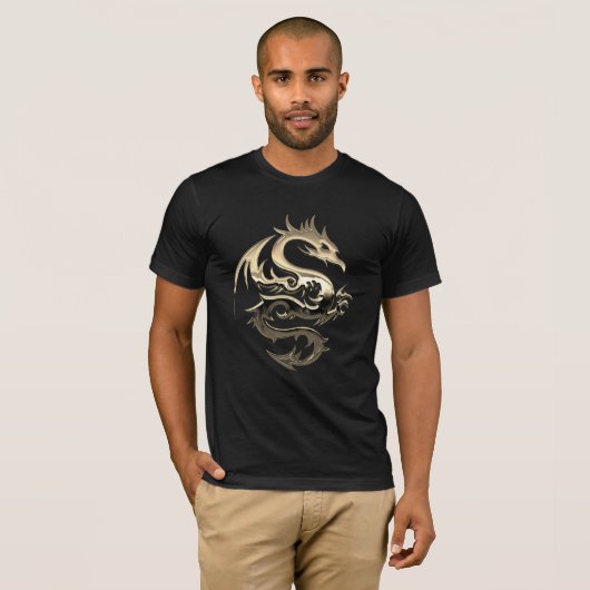 Gold Metallic Dragon T-shirt (Voorkant volledig)