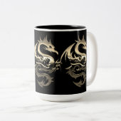 Gold Metallic Dragon Tweekleurige Koffiemok (Voorkant rechts)