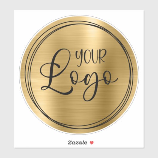 Gold Metallic en Black Logo Promo Sticker (Vel)