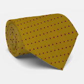 Gold Metallic en maroon Polka Dots Pattern Stropdas (Opgerold)
