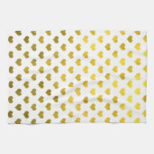 Gold Metallic Faux Foil Hearts Polka Dot Heart Theedoek (Horizontaal)