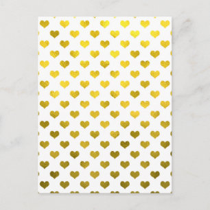 Gold Metallic Faux Foil Hearts Polt Heart Briefkaart