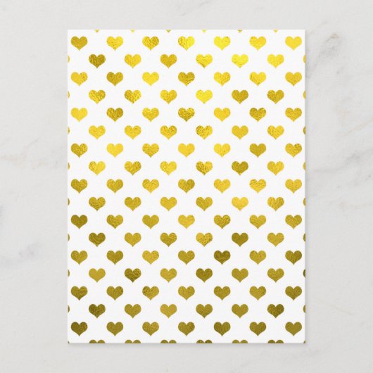 Gold Metallic Faux Foil Hearts Polt Heart Briefkaart (Voorkant)