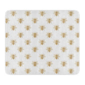 Gold Metallic Faux Foil Photo-effect bijen op wit Snijplank (Voorkant)