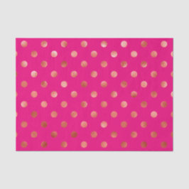 Gold Metallic Faux Foil Polka Pink Achtergrond Tissuepapier
