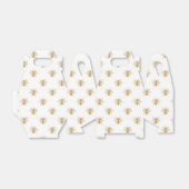 Gold Metallic Faux Folie Foto-effect bijen op wit Bedankdoosjes (Uitgevouwen)