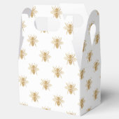 Gold Metallic Faux Folie Foto-effect bijen op wit Bedankdoosjes (Geopend)