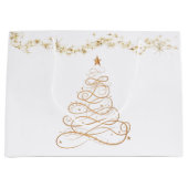 Gold Metallic Filigree kerstboom Groot Cadeauzakje (Voorkant)