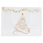 Gold Metallic Filigree kerstboom Groot Cadeauzakje (Achterkant)