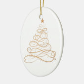Gold Metallic Filigree kerstboom Keramisch Ornament (Links)