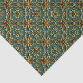 Gold Metallic Floral Art, een naadloos patroon Tissuepapier (Detail)