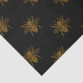 Gold Metallic Foil bijen op zwart Tissuepapier (Detail)