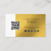 Gold Metallic Folie Business Logo QR Code Loyalty Visitekaartje (Achterkant)