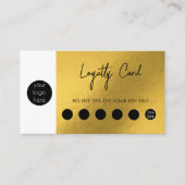 Gold Metallic Folie Business Logo QR Code Loyalty Visitekaartje (Voorkant)