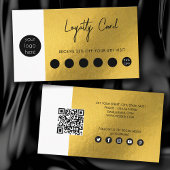 Gold Metallic Folie Business Logo QR Code Loyalty Visitekaartje
