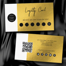 Gold Metallic Folie Business Logo QR Code Loyalty