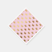 Gold Metallic Folie Crown Crowns Pink Royal Modern Servet (Hoek)