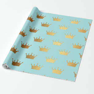 Gold Metallic Folie Crown Royal Blauwgroen Aqua Mo Cadeaupapier
