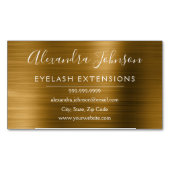 Gold Metallic Folie Eyelash Extensions Beauty Magnetisch Visitekaartje (Voorkant)