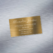 Gold Metallic Folie Eyelash Extensions Beauty Magnetisch Visitekaartje (Voorbeeld)