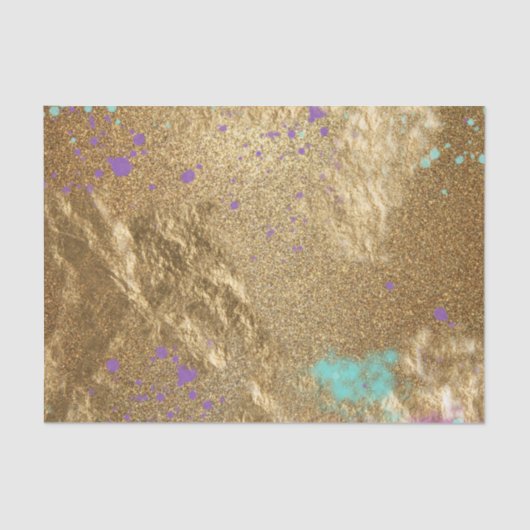 Gold Metallic Folie Glitter Artistic Modern Glam Tissuepapier (Voorkant)