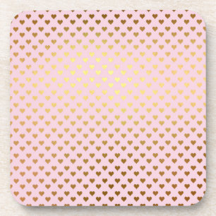 Gold Metallic Folie Harart Heart Love Pink Modern Bier Onderzetter