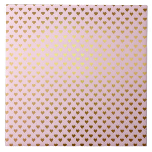 Gold Metallic Folie Harart Heart Love Pink Modern Tegeltje