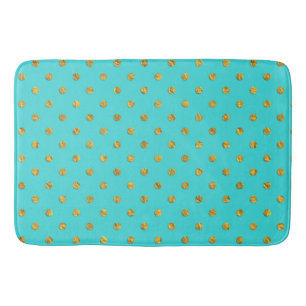 Gold Metallic Folie Polka Dots Blauwgroen Aqua Mod Badmat