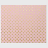 Gold Metallic Folie Polka Dots roze Rose Modern Cadeaupapier (Vlak)