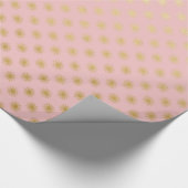 Gold Metallic Folie Polka Dots roze Rose Modern Cadeaupapier (Hoek)
