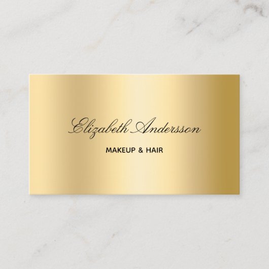 Gold metallic foto qr code elegant visitekaartje (Voorkant)