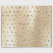 Gold Metallic Foxier Ivory Glitter VIP Stars Cadeaupapier (Vlak)