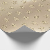 Gold Metallic Foxier Ivory Glitter VIP Stars Cadeaupapier (Hoek)