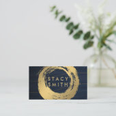 Gold Metallic geborsteld | Abstracte achtergrond Visitekaartje (Staand voorkant)