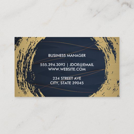 Gold Metallic geborsteld | Abstracte achtergrond Visitekaartje (Achterkant)