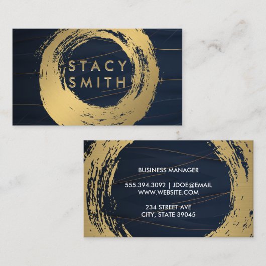 Gold Metallic geborsteld | Abstracte achtergrond Visitekaartje (Voorkant / Achterkant)