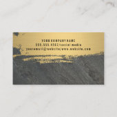 Gold Metallic geborsteld | Leisteen Visitekaartje (Achterkant)