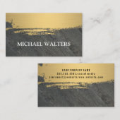 Gold Metallic geborsteld | Leisteen Visitekaartje (Voorkant / Achterkant)