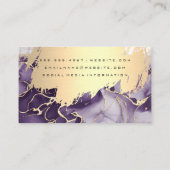 Gold Metallic geborsteld | Paarse marmer Visitekaartje (Achterkant)
