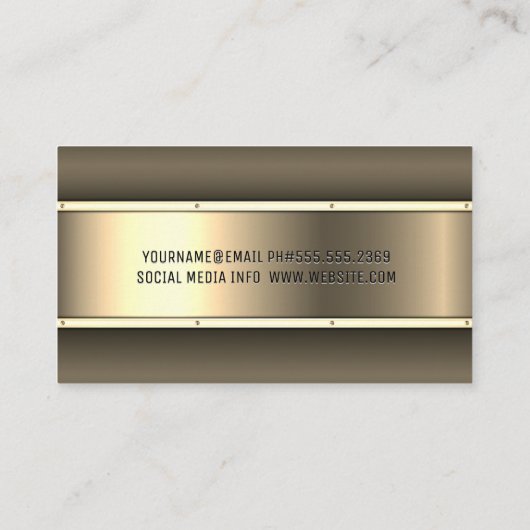 Gold Metallic geborsteld Visitekaartje (Achterkant)